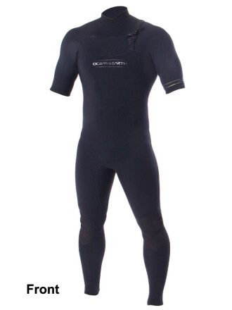 Mens Double Black 2mm Short Arm Steamer